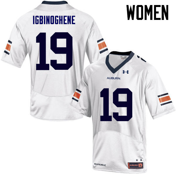 Women Auburn Tigers #19 Noah Igbinoghene College Football Jerseys Sale-White - Click Image to Close